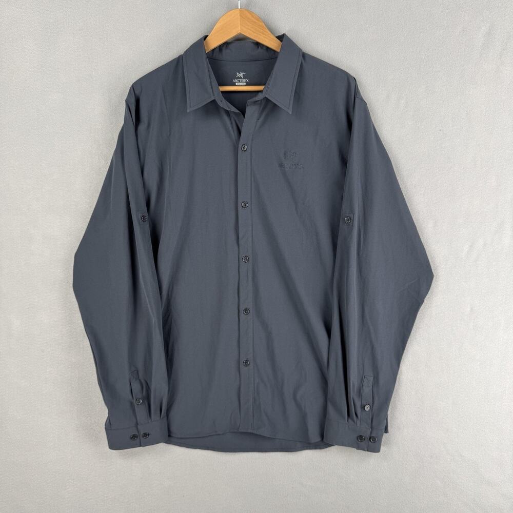 Arc'teryx Shirt Mens 3XL Gray Stretch Long Sleeve Button Up Hiking Outdoor